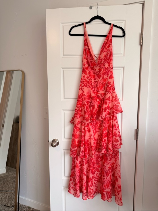 Dresses & Skirts - Red Floral Tiered Ruffle Maxi Dress